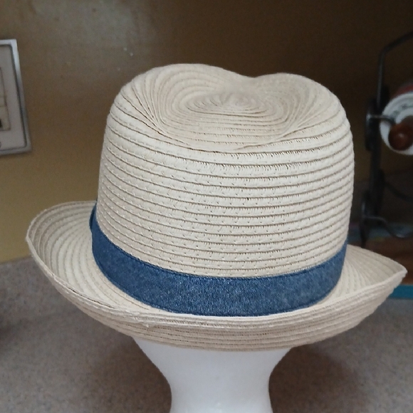 Old Navy Tan Fedora with Blue Band - Picture 3 of 6